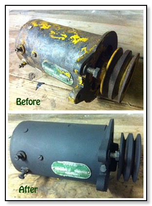 Photo of generator before and after