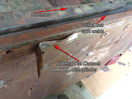 Photo of rear Hat Channel repair