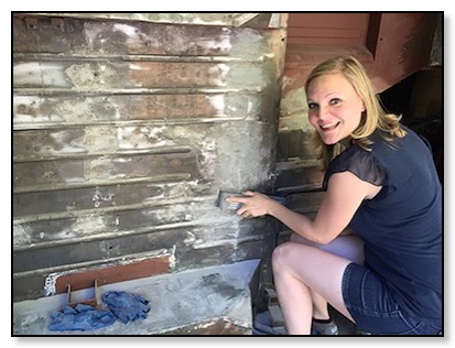 Tiffany sanding Jeep